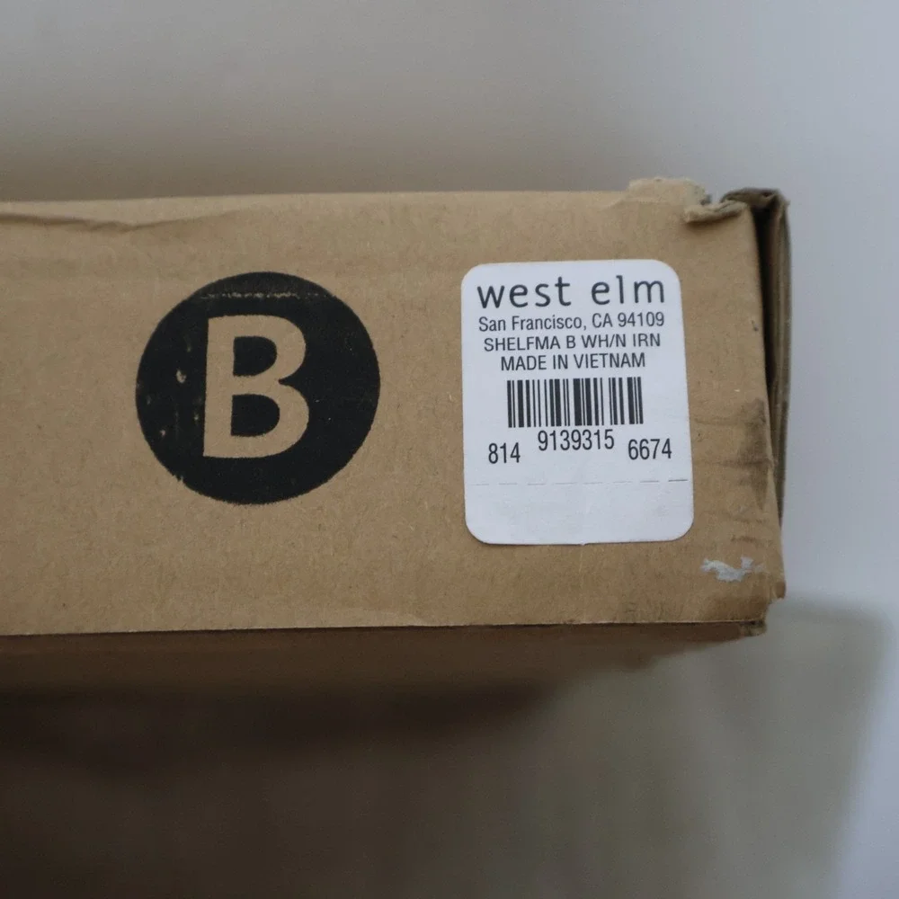 West Elm Bodhi Shelfmate Type B Oak Wood Black Iron Frame